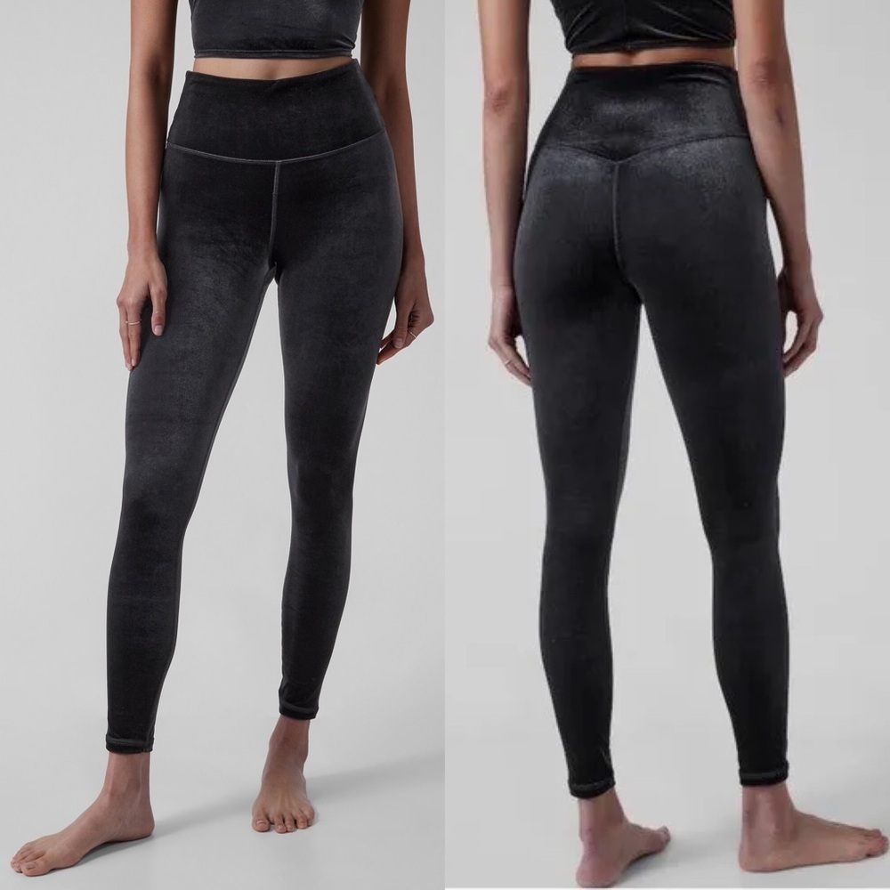 Athleta Elation Velvet Tight Black New
